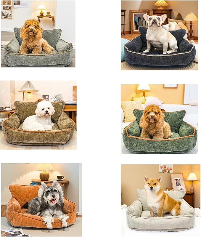 Orthopedic Dog Bed with Memory Foam, Washable Plush Pet Bed for Small, Medium & Large Dogs, Cozy Bolster Crate Dog Bed for Joint Support & Comfort.(Black)