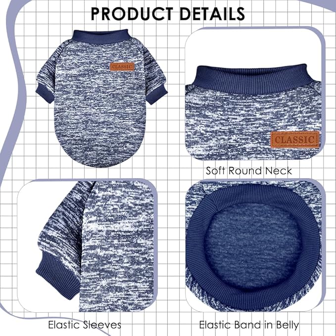 1 Pc Dog Sweaters for Small Dogs Girl Boy Winter Fleece Clothes Warm Soft Dog Sweatshirt Outfit for Dogs Cats Pet Apparel