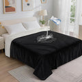 LOOBANI Waterproof Blanket for Bed: Reversible Soft Flannel Twin Bed Blanket 60" x 80", Leakproof Throw Spill-Proof Dog Pet Blanket for Couch, Sofa Protect, Movie Time, Camping, Travel, Black & Beige