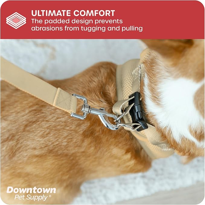 Downtown Pet Supply Step in Dog Harness No Pull, XX-Large, Khaki - Adjustable Harness with Padded Mesh Fabric and Reflective Trim - Buckle Strap Harness for Dogs