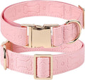 TDTOK Stylish Leather Dog Collar, Comfortable Soft PU Leather Dog Collars for Large Medium Small Dogs with Quick Release Metal Buckle, Adjustable Pet Collar with Cute Bone Pattern Design