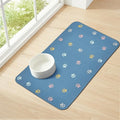 Cat Food Mat Absorbent Dog Mat for Food and Water Non Slip Quick Dry Dog Bowl Mats for Floors 24" X 16" Paw Lake Blue