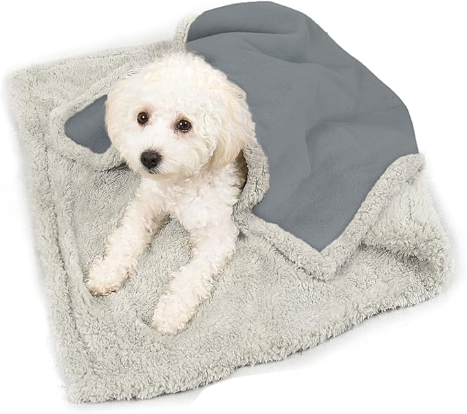 Kritter Planet Waterproof Dog Blankets for Small Dogs, Puppy Blankets for Litter, Cat Blankets for Indoor Cats Washable, Reversible Fleece Pet Mat for Crates, Car Seats, and Furniture