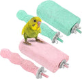 Soulchen 4 Pcs Bird Beak Grinding Calcium Stone Perches Large 4.8 Inch Parrot Teeth Mouth Molar Cage Platform Paw Grinding Sticks Jumping Stand for Macaws Parakeets Finches Cockatiel(Green,Pink)