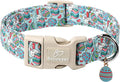 Easter Dog Collar for Large Dogs - Blue Sleepy Bunny Egg Easter Collars for Boy Girl Dogs, Adjustable Spring Holiday Pet Collars with Quick Release Buckle XL