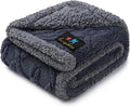 Luciphia Waterproof Pet Blanket, Liquid Pee Proof Dog Blankets for Sofa Bed Couch, Reversible Sherpa Fleece Furniture Protector Cover for Small Medium Large Dogs Cats,Dark Grey Medium（57" x 40"）