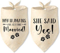 Engagement Gifts My Humans are Getting Married! SHE Said Yes! Pet Bandana Scarf Wedding Photo Prop Pet Accessories for Dog Lovers Owner Gift Engagement Party Bridal Shower Decorations
