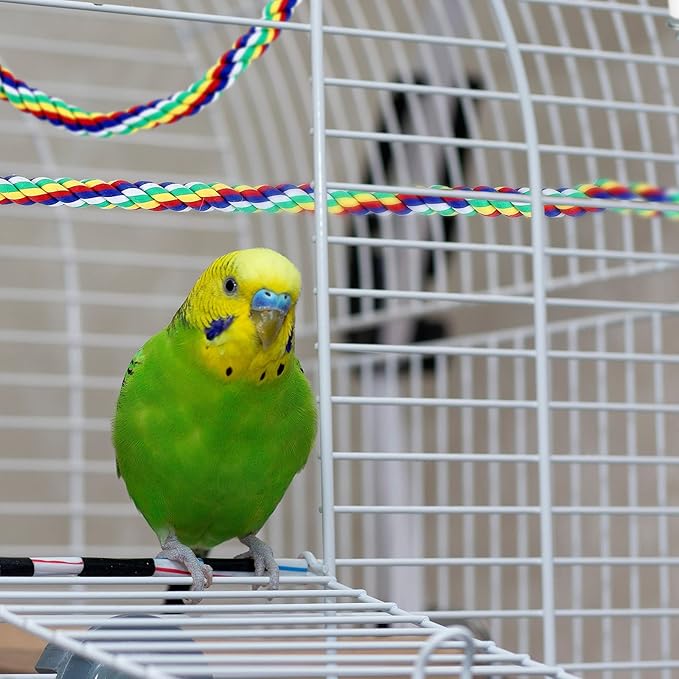Weewooday 2 Pcs Bird Rope Perches Climbing Rope Bird Cage Accessories for Parrots, Parakeets, Cockatiels, Conures(31.5 Inch)