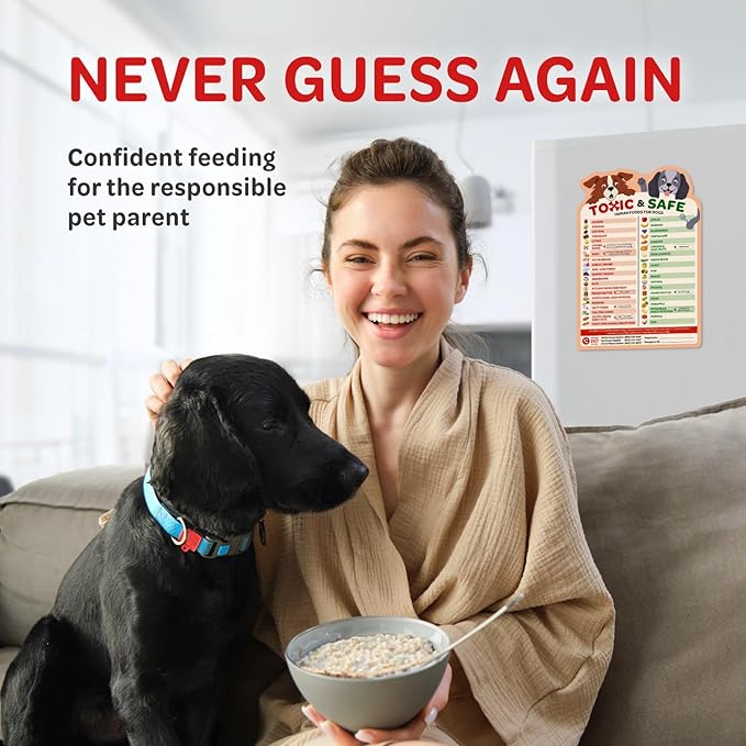 EBPP Magnetic List of Foods Dogs Can Eat - Dog Feeding Chart Fridge Magnet - Foods Dogs Shouldnt Eat Chart Decorative Magnets - Dog Safety Emergency Numbers Magnet - New Puppy Essentials 9.75" x 6.75"