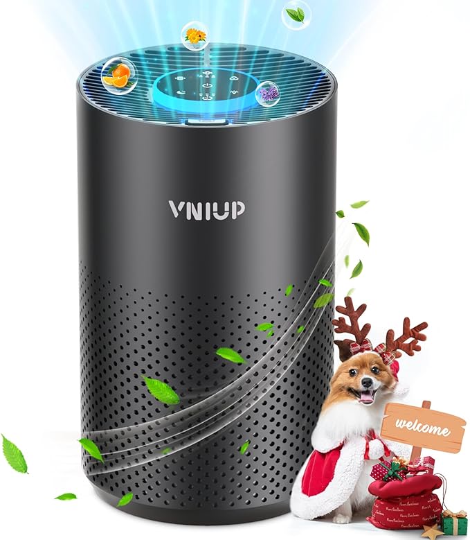 Air Purifiers for Bedroom Home up to 1250 ft², Vniup H14 True HEPA Room Air Purifiers for Bedroom, with Fragrance Function Sleep Mode& Light Mode Air Cleaner for Pet Dander Odor Dust Smoke