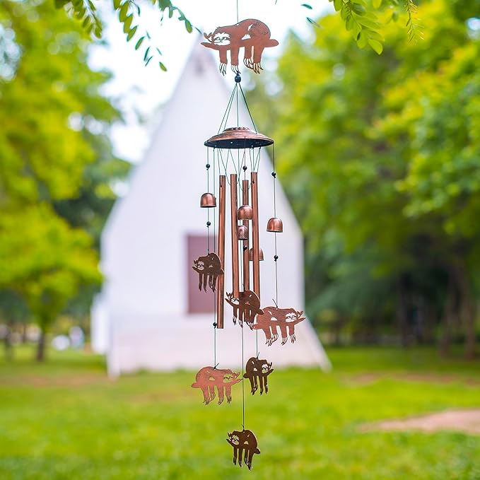 Sloth Wind Chimes for Outside,Sloth Gifts for Women/Men/Sympathy Gift/Memorial Gifts/Birthday Festival Metal windchimes Outdoors/Indoors,Patio Decor,Garden Decor,Home,Yard