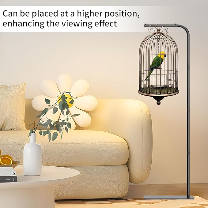 TBTFW 67 Inch High Hanging Bird Cage Stand, Bird Feeder Stand with Base, Suitable for Hanging Various Types of Birdcages(Weight Limit: Within 35 Pounds)