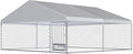 13FT x 13FT Outdoor Dog Kennel with Roof, Outside Dog Run Fence with Rotated Dog Bowls, Large Dog House Pen Enclosure with Secure Lock&Textilene Door