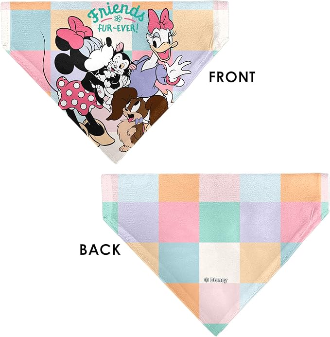 Disney Pet Bandana Minnie Mouse Daisy Duck with Figaro and Fifi Friends Fur Ever Slip On Collar Bandana Only
