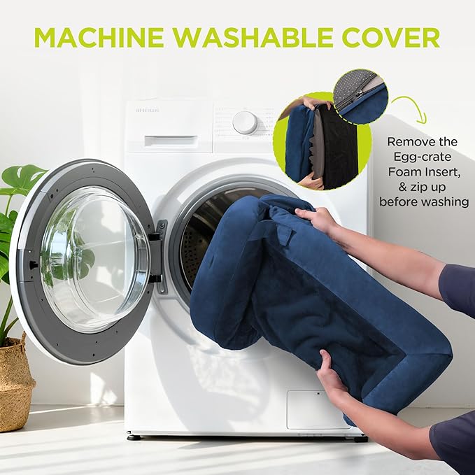Extra Large Dog Bed, Orthopedic XL Washable Bed for Big Dog Waterproof Pet Couch Sofa Bolster with Removable Cover, Non-Slip Bottom, Tennis Ball Toy, 42x30