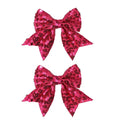 3-inch Sequined Bow Hair Clips For Baby Girls, Toddler, Kids and Young Women Birthday Party Wedding Christmas Occasions Pet Accessories Set of 2 (Fuchsia)