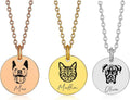 Custom Pet Portrait Necklace with Photo & Name – Dog or Cat Memorial Jewelry for Women or Men, Personalized Engraved Round Disc for Cat Loss, Birthday Gifts for Pet Owners, Dog Moms & Animal Lovers