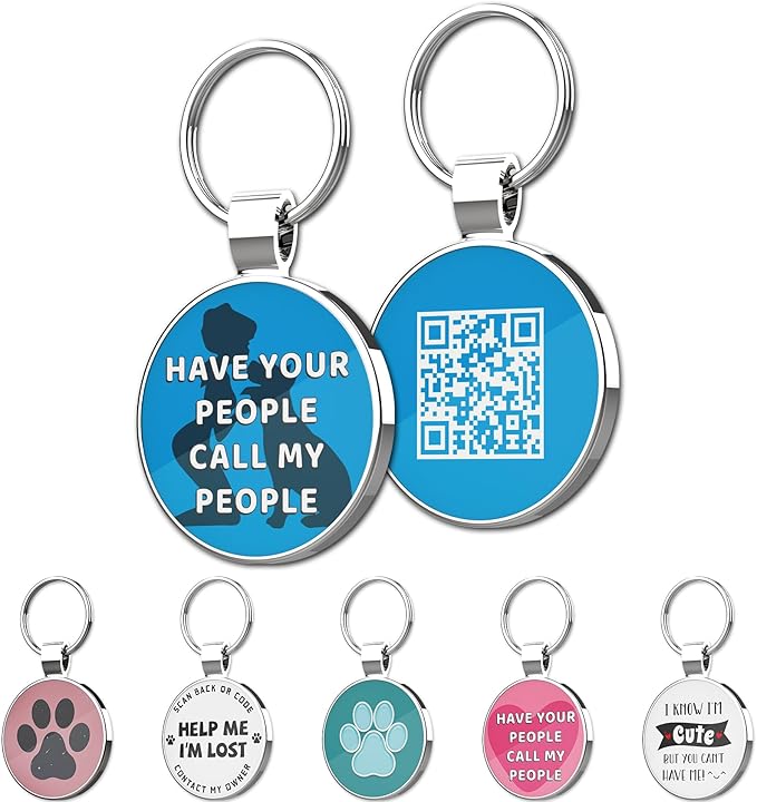 MYLUCKYTAG QR Code Pet ID | Personalized Dog & Cat Collar Tag | Online Profile with Instant Scanned Location Alert Email