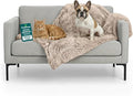 Furhaven Waterproof Throw Blanket for Dogs & Indoor Cats, Washable - Shaggy Plush Calming Long Faux Fur & Velvet Dog Blanket - Taupe, Medium
