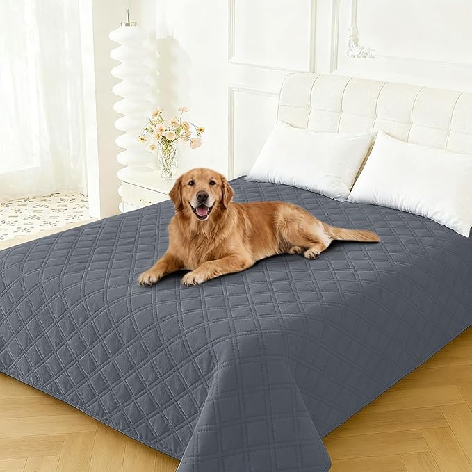 Waterproof Dog Bed Cover Pet Blanket, Soft Couch Cover for Dogs Washable, Non-Slip Dog Blanket Protect Furniture Couch Sofa Car for Puppy Large Dogs Cat (40x50 Inch, Dark Grey)