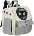 Pet Backpack Carrier, Portable and Ventilated, Oxford Cloth, Dogs Cats and Small Animals Travel Bag 13.39", (Gray, 1 Pcs), Intended for Hiking/Camping/Traveling
