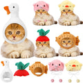 Weewooday 5 Pcs Cat Adorable Costume Pig Chick Goose Watermelon Taiyaki Fish Cat Hat for Pets and Small Dogs Kitten Puppy Party Costume Accessory Headwear
