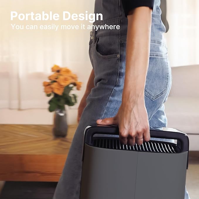 Air Purifiers for Home Large Room Up to 3600 Ft² with PM 2.5 Air Laser Sensor, HEPA 4-in-1 Filter for Airborne Particles, Sleep Mode for Allergies, Pet Hair in Bedroom, MR7566-WF, Grey, 1Pack+3Modes