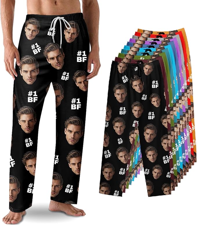 Custom Pajama Pants with Face customized PJ Pants Christmas Valentine gifts for Men Women