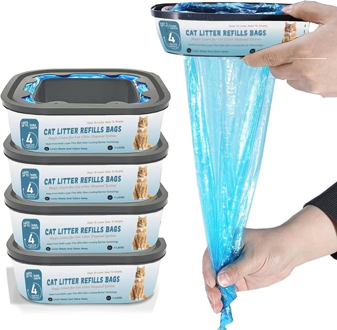 Jumbo 28FT Cat Litter Refills Bags Cartridge Compatible with Cat Genie Standard, Plus, XL+ Pail Refills, 8 Pack