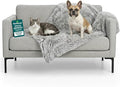 Furhaven Waterproof Throw Blanket for Dogs & Indoor Cats, Washable - Shaggy Plush Calming Long Faux Fur & Velvet Dog Blanket - Mist Gray, Medium