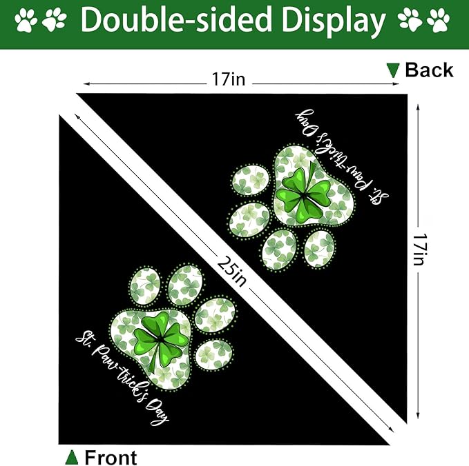 St. Patrick's Day Dog Bandana, 2 Pack Adjustable Holiday Party Pets Saint Patrick Day Bandana Triangle Bibs Lucky Cat Scarf Set
