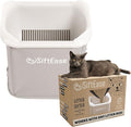 Cat Litter Sifter - SiftEase Litter Box Sifting, Fast Scoop Free Cleaning, Large Sift with Bin for Longer Lasting Litter, Easy Clean Sifting Litter Box Cleaner (Light Grey)