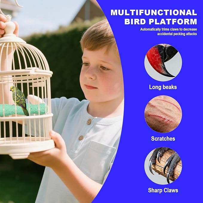 2pcs Bird Beak Grinding Stone, Resin Anti-Slip Beak Grinder Stone Perches Bird Parrot Cage Perch Stand for Parrot Budgie Cockatiel Cage Accessories