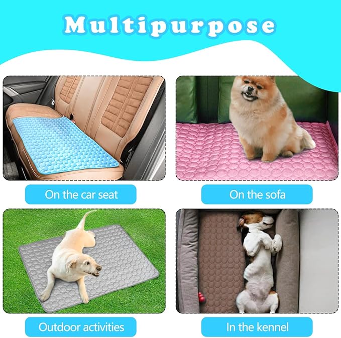 Dog Cooling Mat for Dogs, Pet Cooling Pad Bed for Dog Easy Washable for All Types of Pets and Perfect for Both Indoor and Outdoor Use, Including Car Seats 28" x 22"