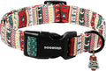 DOGWONG Christma Dog Collar, Classic Cute Red Green Christmas Tree Dog Collar for Boy and Girl Dogs, Strong Plastic Buckle Dog Collars for Large Dogs,XL