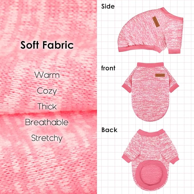 1 Pc Dog Sweaters for Small Dogs Girl Boy Winter Fleece Clothes Warm Soft Dog Sweatshirt Outfit for Dogs Cats Pet Apparel