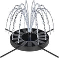 Solar Fountain Pump with Spray Height Adjustment, Upgrade Glass Solar Bird Bath Fountains with 6 Nozzles, Outdoor Solar Water Fountain Pump for Bird Bath, Garden, Pool, Pond