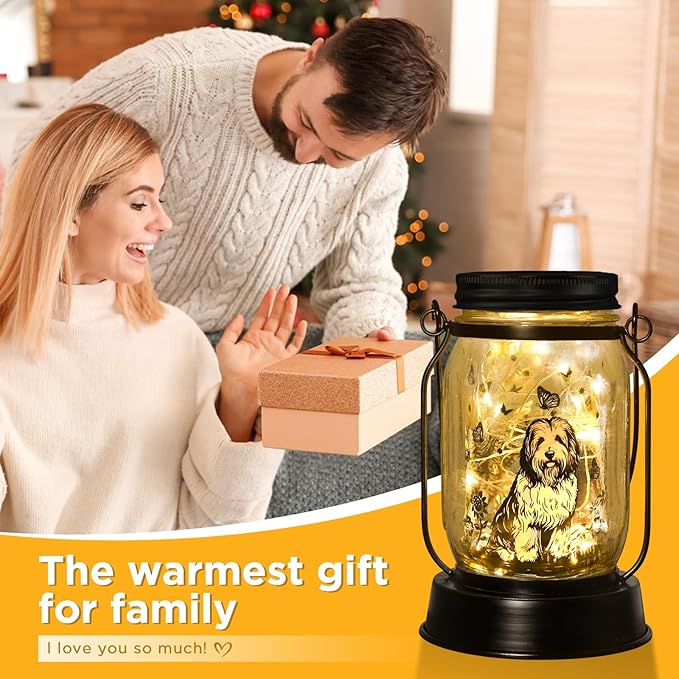 Polish Lowland Sheepdog Gifts for Women/Men, Pet Solar Lanterns Polish Lowland Sheepdog Lover Lantern Pet Loss Dog Memorial Lights Solar Garden Decoration for Yard,Patio,Torches Lights Home Decor
