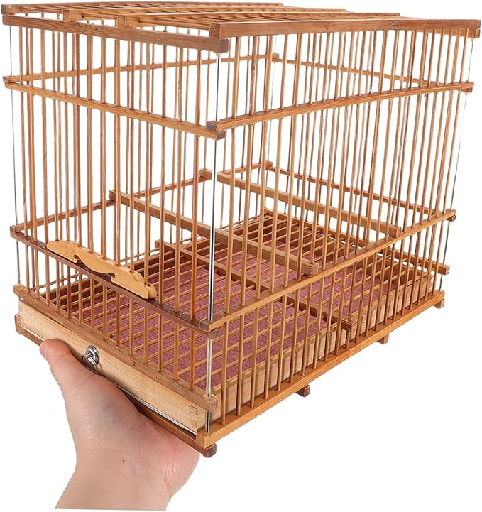 Lightweight Bird Cage Portable Woven Bird Carrier for Small Birds Stylish Outdoor Travel Accessory for Budgies Parakeets and More Durable Design for Everyday Use