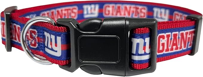 Pets First NFL New York Giants Licensed PET COLLAR, Large - Heavy-Duty, Strong, and Durable Dog Collar. Available in 31 Football Teams and 4 Sizes