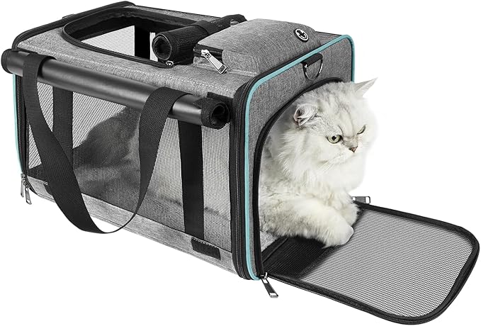 Soft-Sided Pet Carrier for Air Travel 18x11x11 Inch - Underseat Cabin Carry Bag for Small Cats & Dogs Under 15 lbs