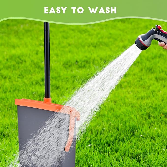 Dog Pooper Scooper Swivel Bin & Rake Kit with 55 Waste Bags, 46" Long Handle Adjustable Portable Non-Breakable Poop Scooper Easy to Clean Pet Waste