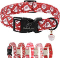 Christmas Dog Collar - Cute Red Santa Christmas Puppy Collar with Safety Buckle, Soft Adjustable Holiday Dog Collars for Small Medium Large Dogs L