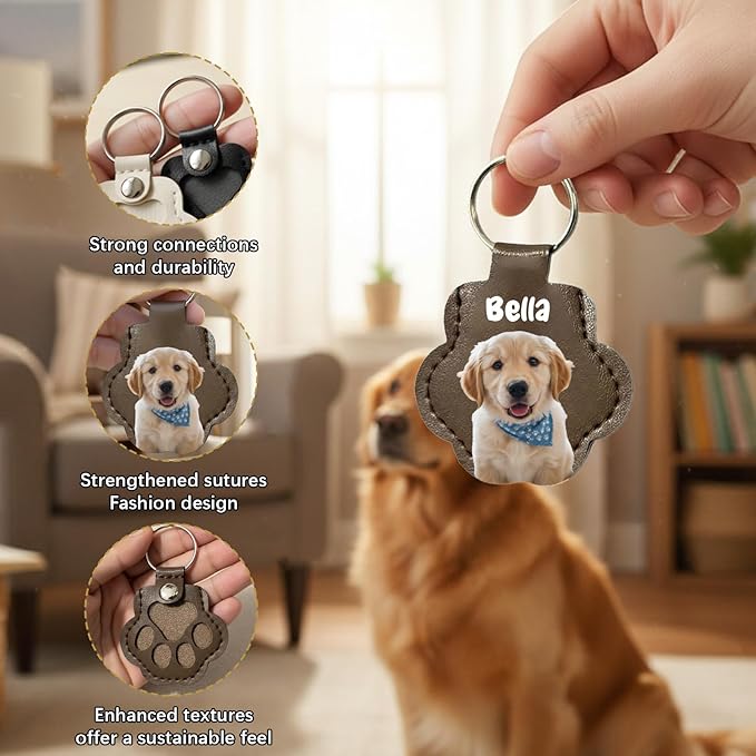 Personalized Dog Hair Keychain Pet Fur Keepsake Pet Memorial Cute Storage Keychains Cat Paw Shaped Key Chain to Store Fur