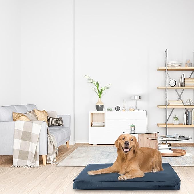 Waterproof Dog Bed Cover Replacement for 36 Inch Wire Crates, Heavy Duty Oxford Fabric Pet Bed Sleeve with Zipper, Washable & Durable Mattress Protector for Puppy,34" L x 22" W x 3.5" H(Cover Only)