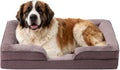 Makigued Orthopedic Dog Bed for Large Dogs Egg Crate Foam Pet Sofa with Waterproof Liner, Removable Washable Cover, Nonslip Bottom, Cozy Couch for Large Dogs 41.7 x 31.5X 6.7Inch, Dark Brown
