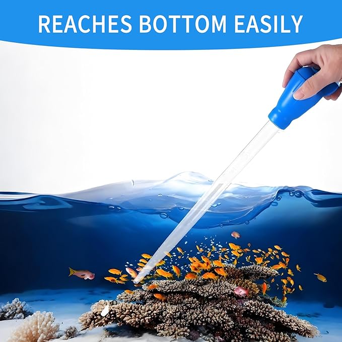 17.7in 1 Pieces Long Pipette for Fish Tank Coral Food Feeder Long Syringe Reef Coral Food Spot Feeder Tube for Reef Aquatic Plant Spider Snake Lizard，for Axolotl Tank Accessories