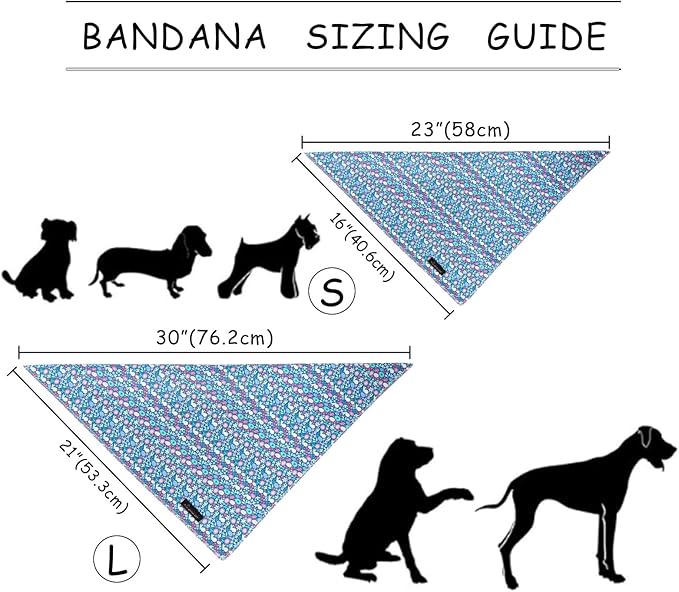 ARING PET Easter Dog Bandanas, Blue Rabbit Egg Pet Bandana Scarf Triangle Bibs for Puppy Small Medium Large Boy Girl Dogs Cats-L