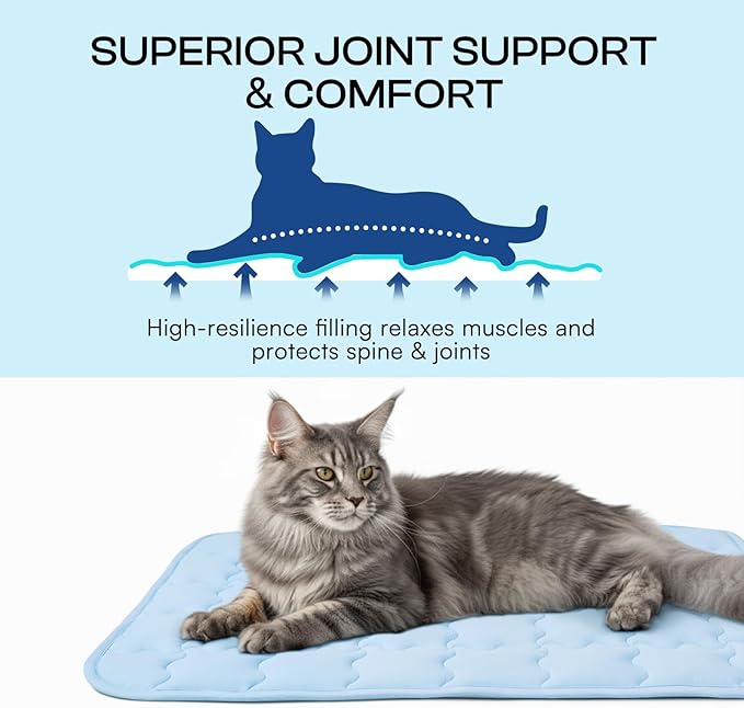 Luciphia Premium Dog Cooling Mat Non-Slip Q-MAX>0.5 Self-Cooling Pad for Medium Pet Indoor Portable Kennel Puppy Bed for Summer Crate Pad for Dog Washable Light Blue 30x40 inches