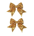 3-inch Sequined Bow Hair Clips For Baby Girls, Toddler, Kids and Young Women Birthday Party Wedding Christmas Occasions Pet Accessories Set of 2 (Gold)